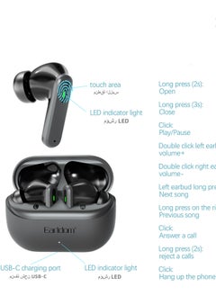 Earldom Earldom TWS38 True Wireless Earbuds With AI Noise Cancelling, Black  - Image 2