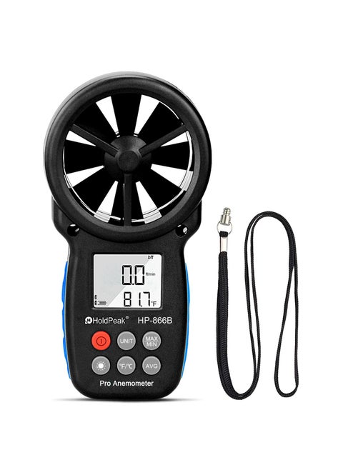 HoldPeak HP-866B Handheld Anemometer, Digital Wind Speed CFM Meter Gauge Air Flow Velocity Tester for HVAC Shooting Drone, Wind Chill, 14℉-113℉ Wind Temperature