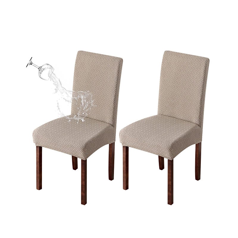 Genina أغطية كرسي Genina المقاومة للماء لأغطيات Kining Room Crait Croach Parson Dining Chair Slipcover (Kaki 2 PCS) - Image 1