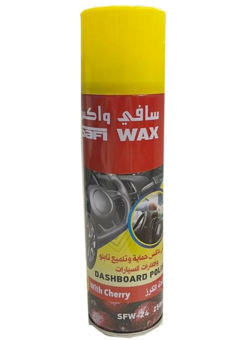 Safi WAX Dashboard and Tire Polish with Cherry Scent for Interior Surface Shine and Protection - 250ml