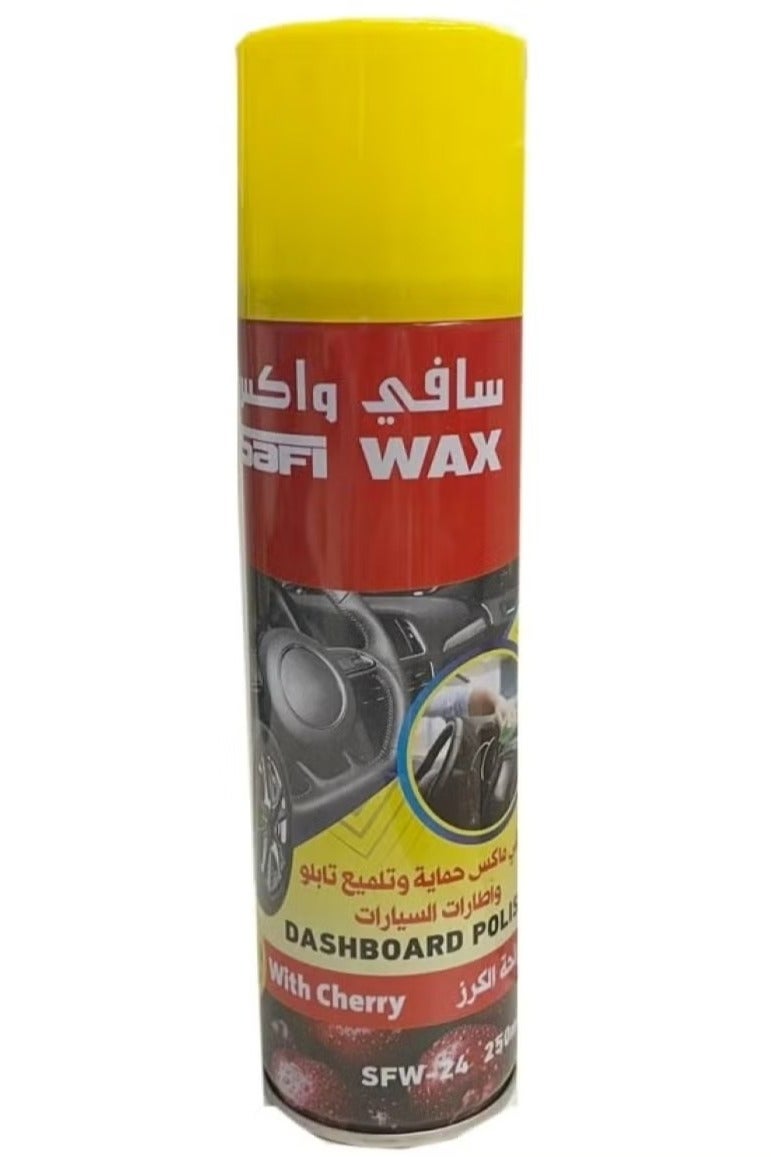 سافي واكس ملمع طبلون وكفرات السيارة برائحة الكرز لتلميع وحماية الأسطح - 250 مل