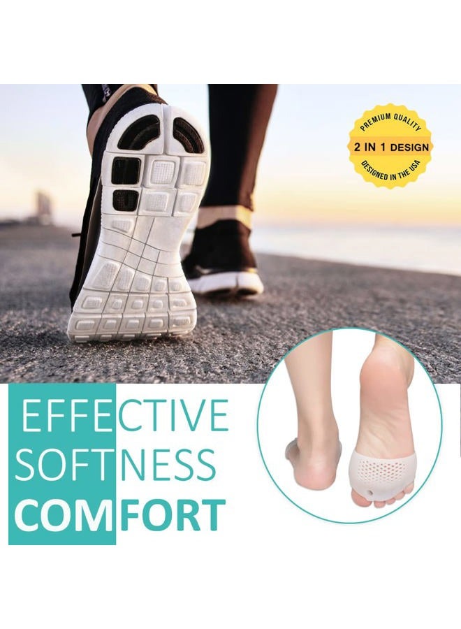 JUMPOW Metatarsal Pads, Gel Toe Separators, Bunion Corrector Cushion, Toe Spacers, Ball of Foot Cushions, Soft&Breathable, Idea for Mortons Neuroma, Blisters, Diabetic Feet, Hammer Toe, Rapid Pain Relief - Image 2