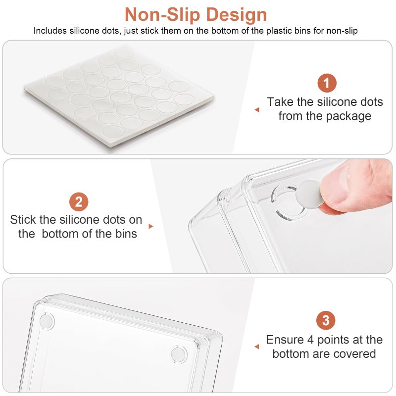 سمارت تايك مجموعة منظمات أدراج بلاستيكية شفافة من سمارتيك، 6 قطع، منظم أدراج مكتب كبير الحجم مانع للانزلاق، صواني تنظيم أدراج متعددة الاستخدامات للحمام وغرفة الزينة، مناسبة لمستحضرات التجميل، غرفة النوم، المكتب، وأدوات المطبخ. - Image 5
