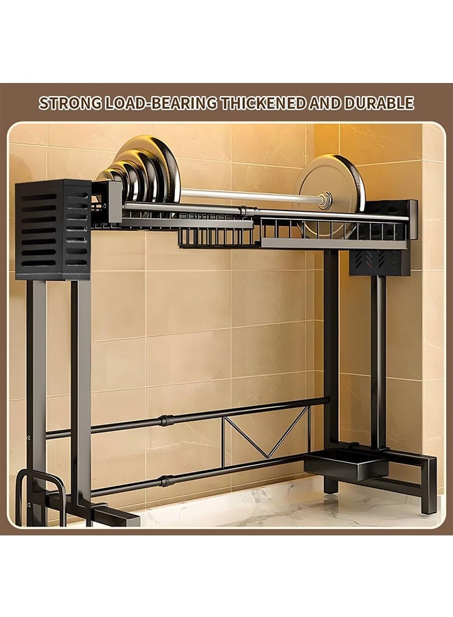 رولستيمي رف تجفيف الأطباق بطبقة واحدة ، فوق الحوض ، قابل للتمديد ، الفولاذ المقاوم للصدأ ، رف تجفيف الأطباق ، سعة كبيرة ، حامل الأطباق ، حامل السكين ، حامل لوح التقطيع ، تخزين متعدد الوظائف ، سهل التجميع - Image 5