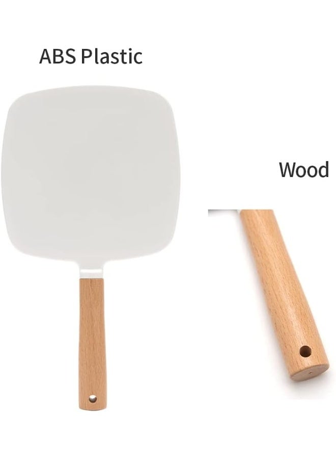 Hand Mirror，Travel Makeup Mirror，Portable Lovely Wooden Vanity Mirror with Handle to Hang(Square) - Image 4