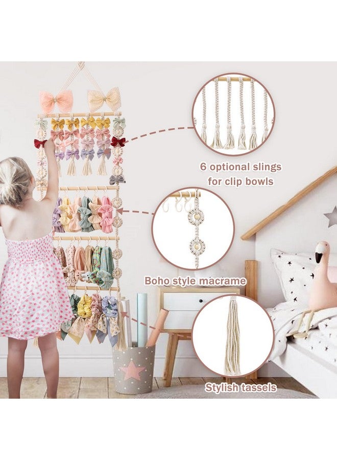 GRDYEAAR Bow Organizer for Girls, Claw Clip Organizer, Bow Hanger for Girls, Baby Girl Nursery Decor, Toddler Hair Accessory Organizer，Hanging Organizer - Image 3