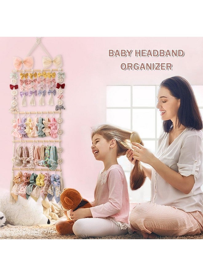 GRDYEAAR Bow Organizer for Girls, Claw Clip Organizer, Bow Hanger for Girls, Baby Girl Nursery Decor, Toddler Hair Accessory Organizer，Hanging Organizer - Image 2