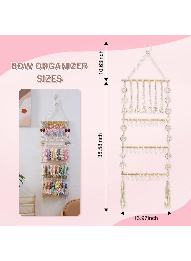 GRDYEAAR Bow Organizer for Girls, Claw Clip Organizer, Bow Hanger for Girls, Baby Girl Nursery Decor, Toddler Hair Accessory Organizer，Hanging Organizer - Image 4