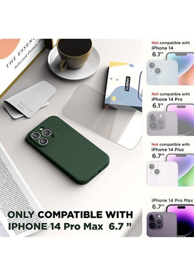 Raxoom iPhone 14 Pro Max Case with Screen Protector, (with Camera Protection + Soft Microfiber Lining) Liquid Silicone Phone Case, Clover Green - Image 2