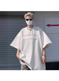 Generic 2024 Mens Suede Short Sleeve Tee Casual Fashion Ace-t30 white  - Image 4