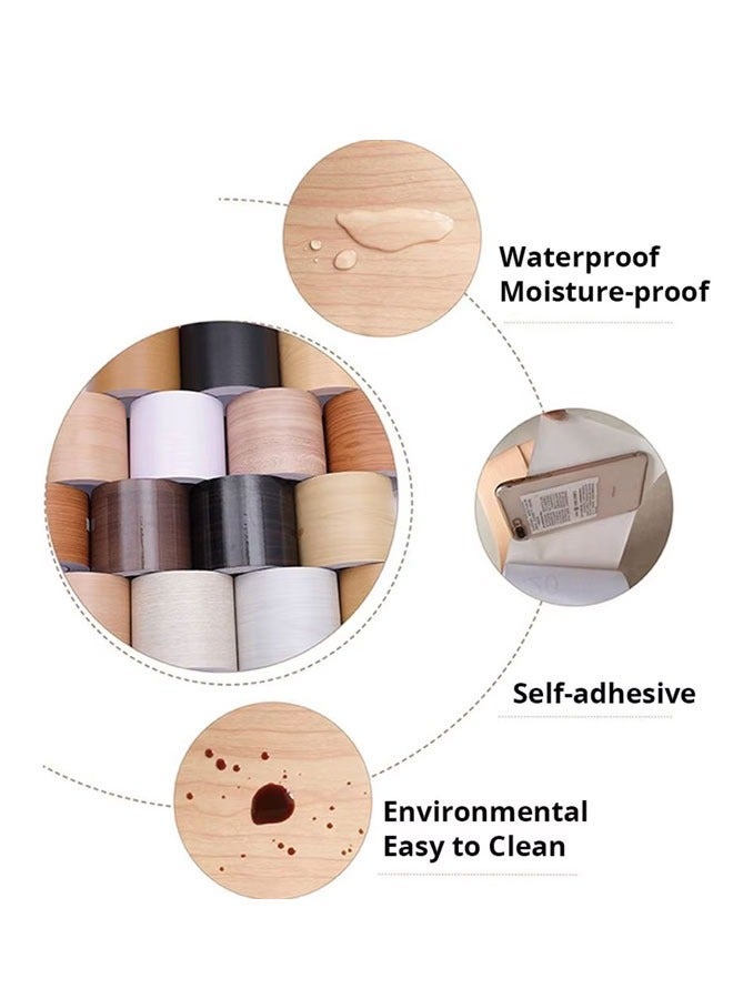 Reelyo Wood Grain Self-Adhesive Wall Decorative Strips, Waterproof Tape Wallpaper For Living Room Floor, Large Size Thickened Waterproof Wood Grain Wallpaper, Suitable For Mirror Frames, Cabinets, Door Frames, Kitchen Decoration (10m) - Image 4