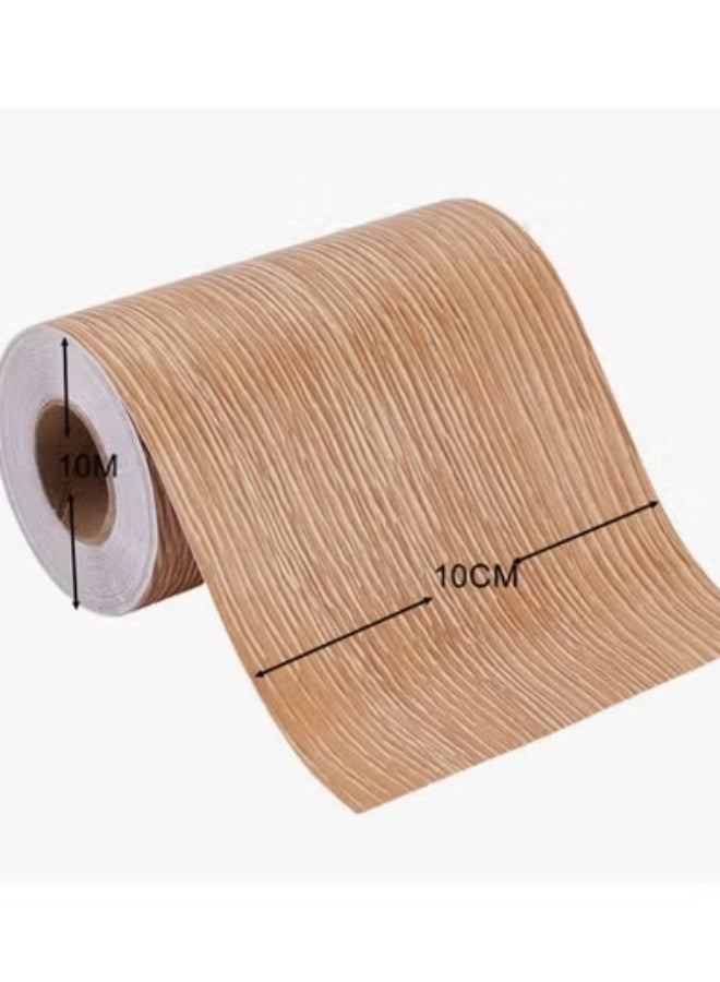 Reelyo Wood Grain Self-Adhesive Wall Decorative Strips, Waterproof Tape Wallpaper For Living Room Floor, Large Size Thickened Waterproof Wood Grain Wallpaper, Suitable For Mirror Frames, Cabinets, Door Frames, Kitchen Decoration (10m) - Image 2