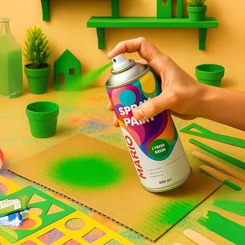 Mario Spray Paint – 13 Fresh Green (400ml) | Fresh Green Spray Paint for Automotive, Metal, Wood & DIY Projects - Image 3