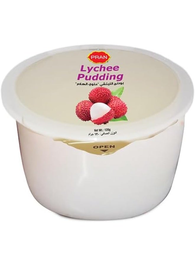 PRAN Lychee Flavored Pudding Confectionary 120 gm, 12-Pack
