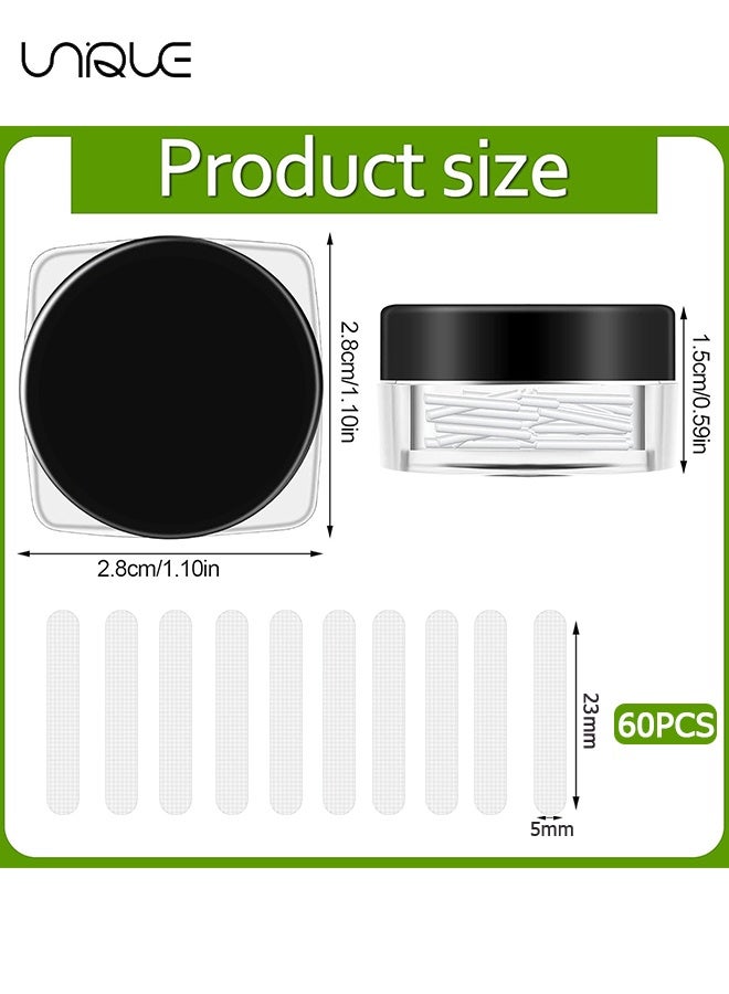 يونيك 60 قطعة مجموعة مصحح أظافر منغرسة - شرائط تصحيح أظافر منغرسة، مشبك لتقويم الأظافر، لصقة لإعادة تقويم أظافر منحنية للنساء والرجال للعناية بالقدم - شفاف - Image 2