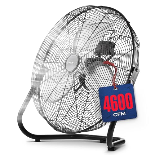 NEXAIR 12-Inch High-Velocity Industrial Floor Fan with 180° Adjustable Tilt, 3-Speed Heavy-Duty Metal Design, 1650 CFM Powerful Cooling for Office, Commercial, Residential & Greenhouse Use - Image 1
