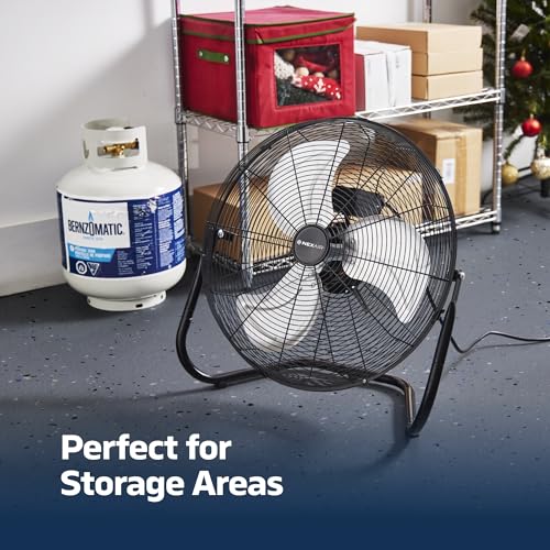 NEXAIR 12-Inch High-Velocity Industrial Floor Fan with 180° Adjustable Tilt, 3-Speed Heavy-Duty Metal Design, 1650 CFM Powerful Cooling for Office, Commercial, Residential & Greenhouse Use - Image 2