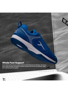 HUNDRED Unisex-Adult Court Star Badminton Shoes (Non Marking)|Also Perfect For Squash, Table Tennis, Basketball & Indoor Sports|Lightweight & Durable|X-Cushion Protection (Blue/White, 11Uk)  - Image 2