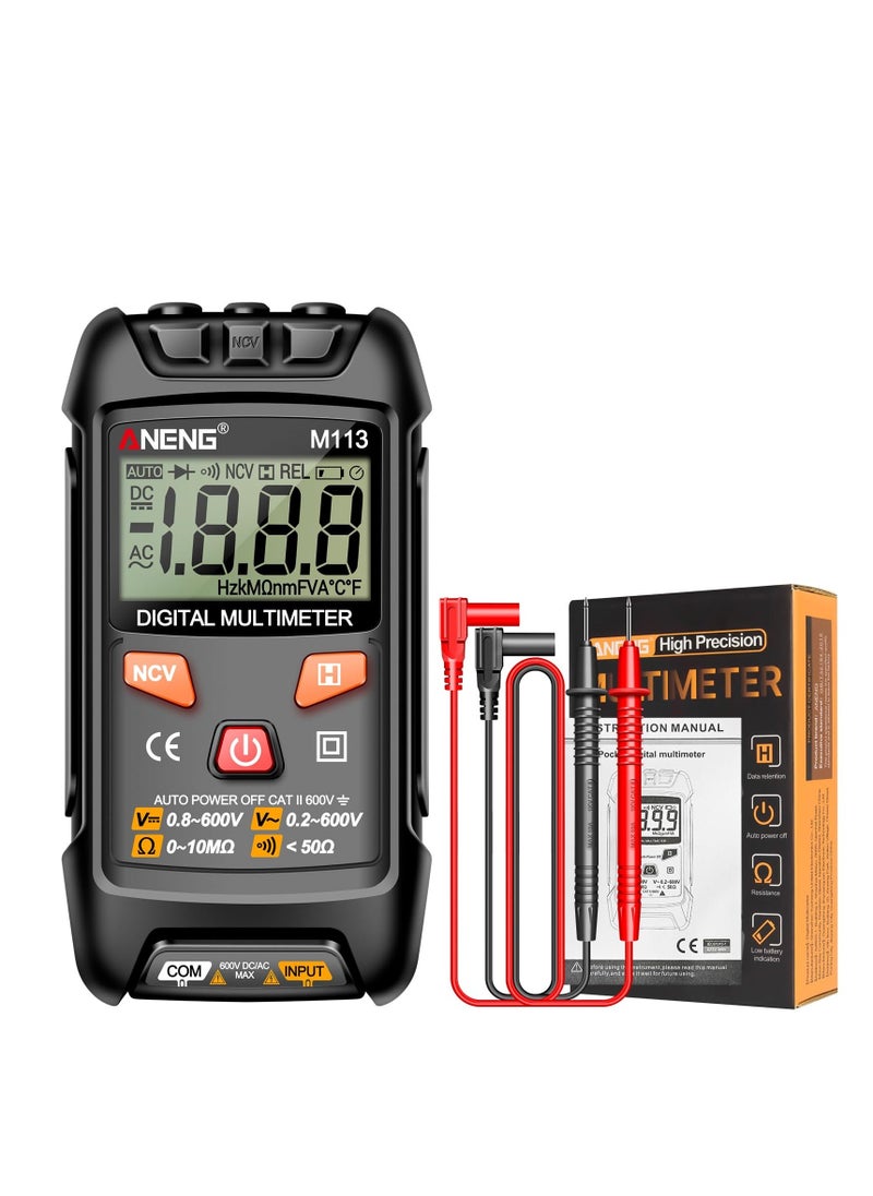 Generic Digital Multimeter M113 with Auto Data Retention, Voltage and Resistance Testing, NCV Function, On/Off Beeps, and Auto Off Feature - 1999 Count Voltage Tester.  - Image 1