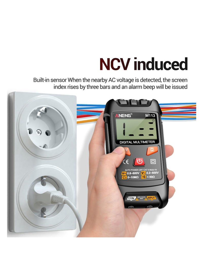 Generic Digital Multimeter M113 with Auto Data Retention, Voltage and Resistance Testing, NCV Function, On/Off Beeps, and Auto Off Feature - 1999 Count Voltage Tester.  - Image 5