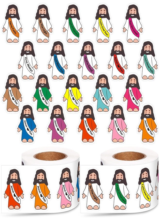 Bememo 1000 Pcs Jesus Stickers Include Jesus Love You and Quotes Stickers Little Original Design Christian Religious Decals for Sunday School Church Vacation Bible School Bible Classes - Image 1