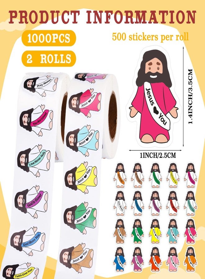 Bememo 1000 Pcs Jesus Stickers Include Jesus Love You and Quotes Stickers Little Original Design Christian Religious Decals for Sunday School Church Vacation Bible School Bible Classes - Image 2