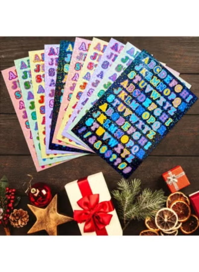 Peachjoy 880pcs Colorful Letter Stickers, Glitter Alphabet Stickers, Self-Adhesive for Kids, Home School Office Decoration DIY Crafts Scrapbooks Cards - Image 3