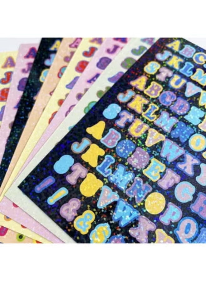 Peachjoy 880pcs Colorful Letter Stickers, Glitter Alphabet Stickers, Self-Adhesive for Kids, Home School Office Decoration DIY Crafts Scrapbooks Cards - Image 4
