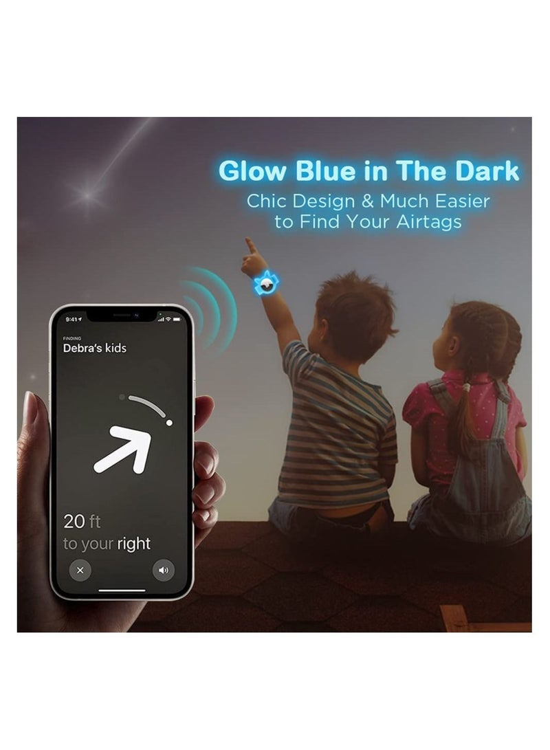 Y&D 2 Pcs Airtag Wristbands for Kids Soft Silicone Bracelet Lightweight Waterproof Band Compatible with Apple Watch Children and Toddler - Image 3