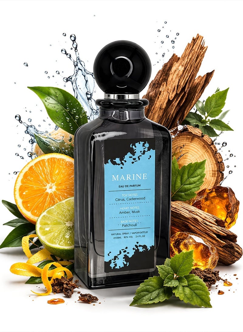 ديفينا عطر ديفينا مارين للرجال (أو دو برفيوم، 100 مل) برائحة بحرية منعشة | مجموعة عطور رجالية - Image 1