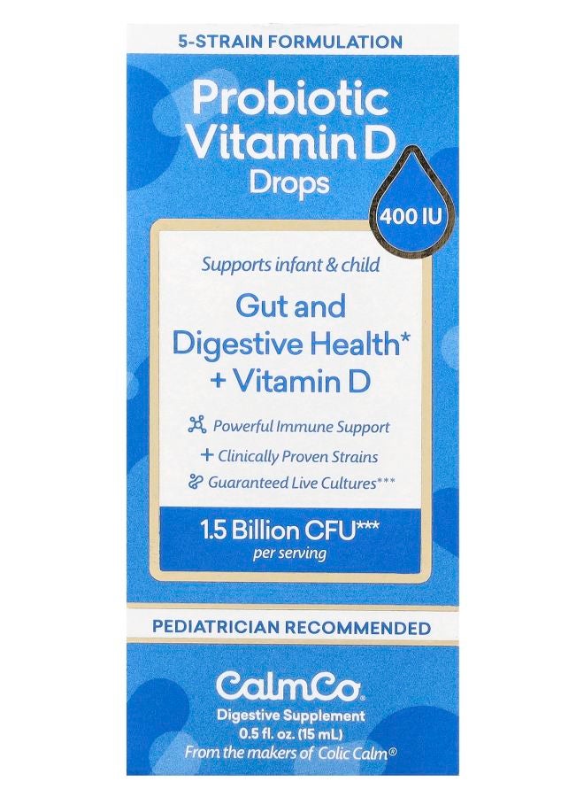 Colic Calm Probiotic Vitamin D Drops 0.5 fl oz (15 ml) 