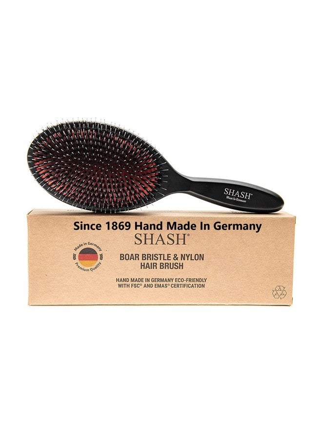 SHASH Since 1869 Hand Made In Germany Nylon Boar Bristle Brush Suitable For Normal To Thick Hair Gently Detangles No Pulling Or Split Ends Softens And Improves Texture Stimulates Scalp (Large) - Image 1