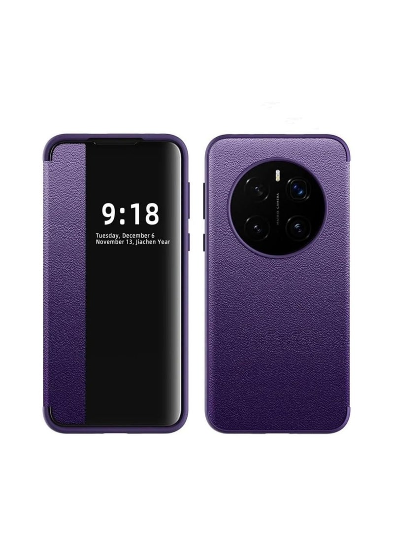 غطاء قابل للطي متوافق مع Honor Magic 7 Pro، غطاء شفاف ذو نافذة، غطاء رفيع مغناطيسي مقاوم للصدمات لهاتف Honor Magic 7 Pro