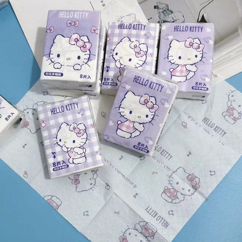 Printed Handkerchief Paper Kt Cat Parchia Dog Printed Paper Towel Portable Small Package Facial Tissue Toilet Paper Color Napkin - Image 1