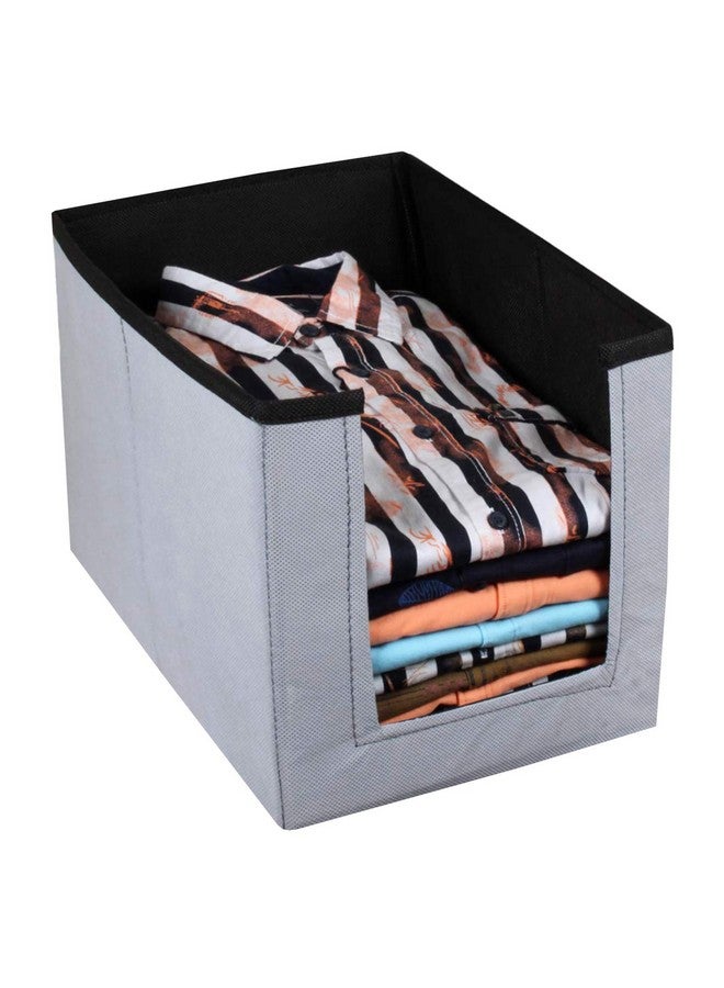 Kuber Industries Kuber Industries Non Woven Shirt Stacker/Shirt Organizer Wardrobe Organizer (2 Pieces, Grey & Black, KUBMART11306) - Image 3