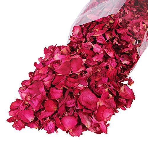 Hslife 150 Grams/ 5.3 OZ Natural Real Red Rose Flower Petals Dried Rose Petal for Wedding Decoration Bath Foot Bath Wedding Confetti Crafts Accessories (5.3, Ounces) - Image 2