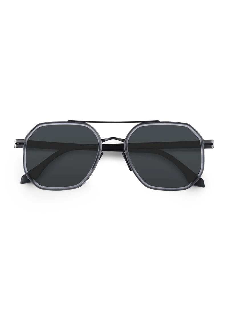 ووجلز Grey polarized hexagonal sunglasses