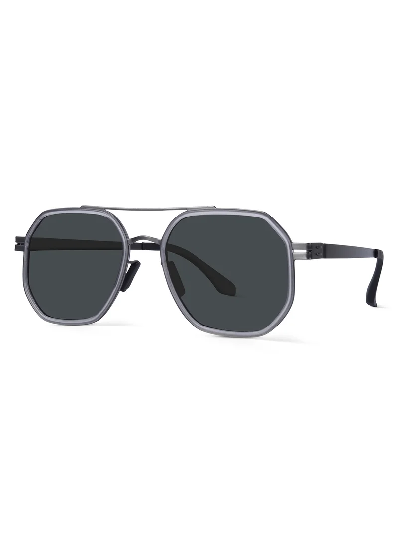 Woggles Grey polarized hexagonal sunglasses