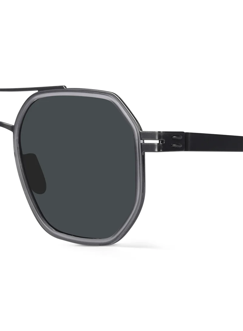 Woggles Grey polarized hexagonal sunglasses