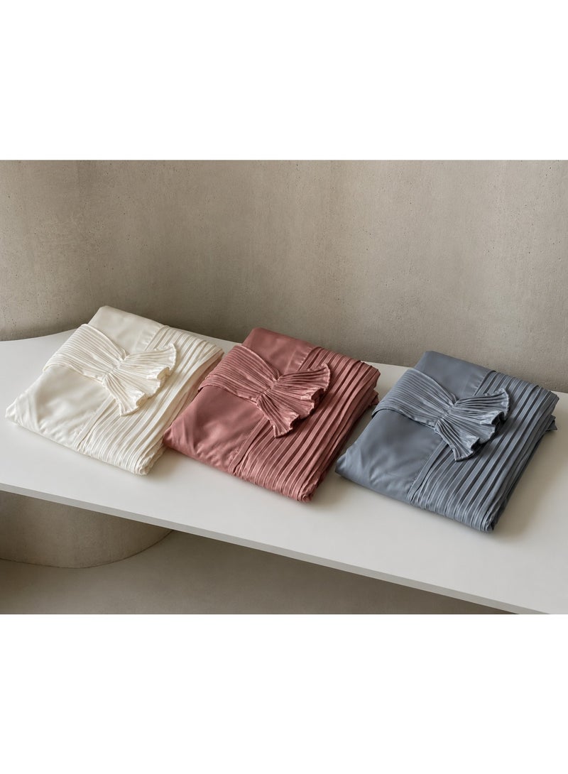 Women's 3-Piece Prayer Set: Pleated-sleeve garment with a front tie – Practical prayer *isdal* made of soft, comfortable fabric – Suitable for hospitality sets, guest gift packs, gifting, daily use, and travel.