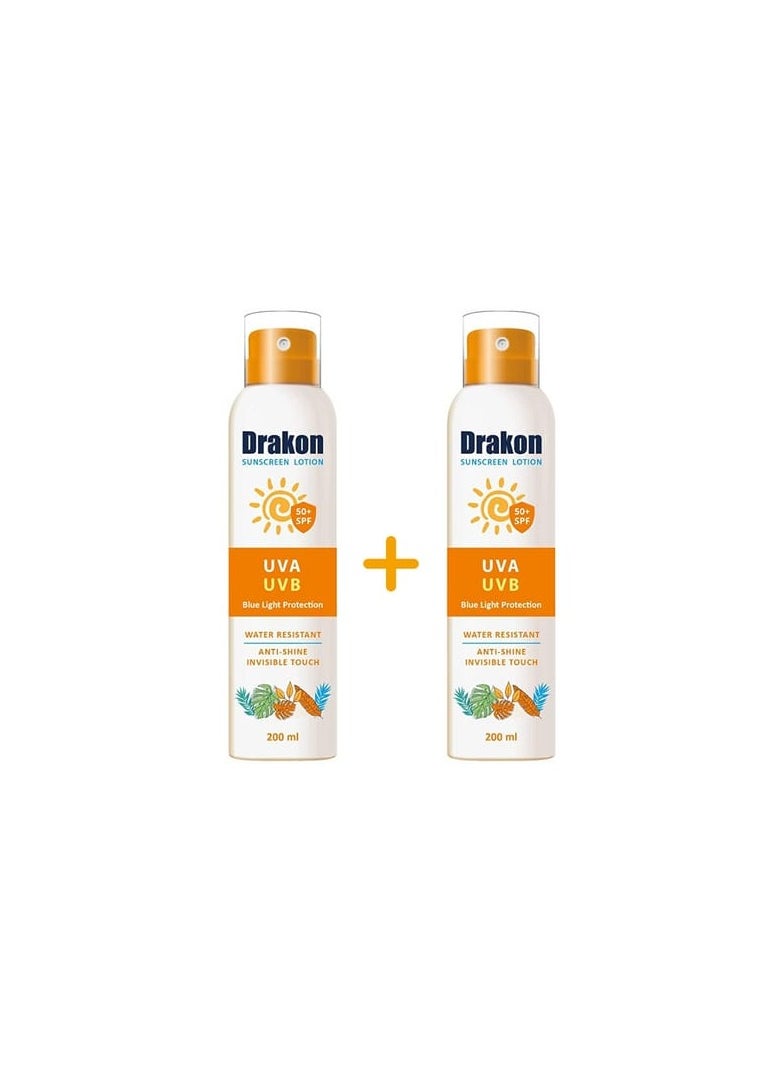 DRAKON - Sunscreen Lotion, SPF 50+ 200 ml 200ML 1+1 - Image 1