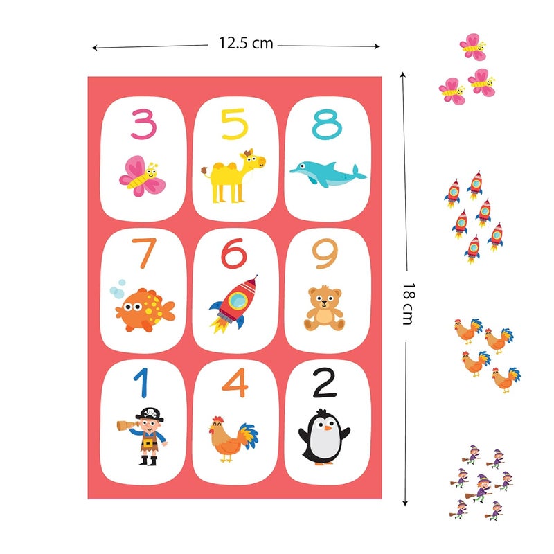 Popcorn Games & Puzzles لعبة بنغو لمطابقة الأرقام للأطفال من 3 سنوات فما فوق | تعزز التركيز والانتباه، المفردات ومهارات الاستماع مع 36 بلاطة و 4 لوحات - Image 3