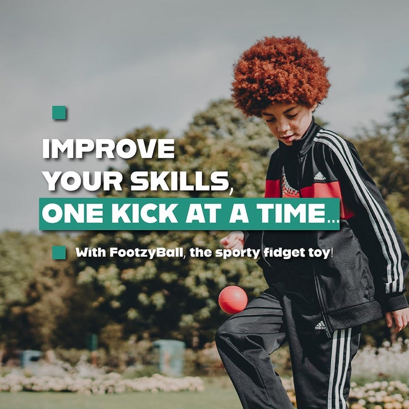 blue orange كرة القدم القابلة للسحب FootzyBall - كرة قدم داخلية وخارجية لجميع الفصول للأطفال أو البالغين. موصى بها للأعمار من 7 سنوات وما فوق. - Image 3