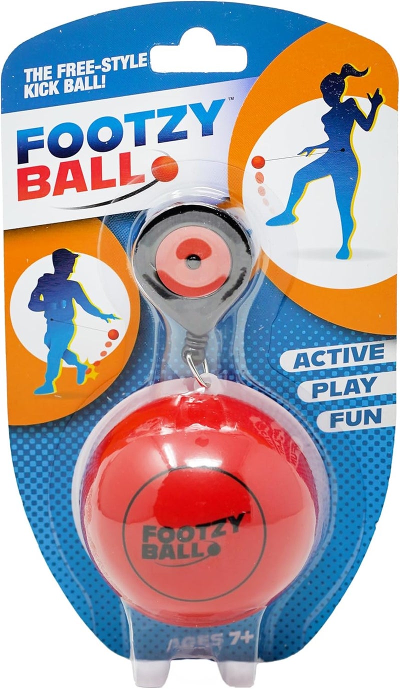 blue orange كرة القدم القابلة للسحب FootzyBall - كرة قدم داخلية وخارجية لجميع الفصول للأطفال أو البالغين. موصى بها للأعمار من 7 سنوات وما فوق. - Image 1