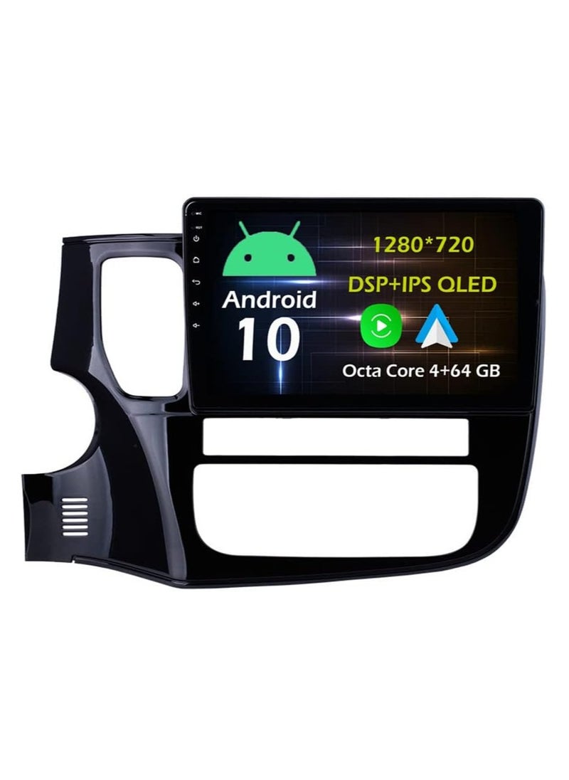 Generic - 10.1''Android Car Stereo Radio for Mitsubishi OUTLANDER 2014-2019 Octa Core Android 10.0 Touchscreen Headunit supports GPS Navigation Carplay Android Auto Bluetooth SWC DSP 4G AHD Camera-4+64 - Image 1