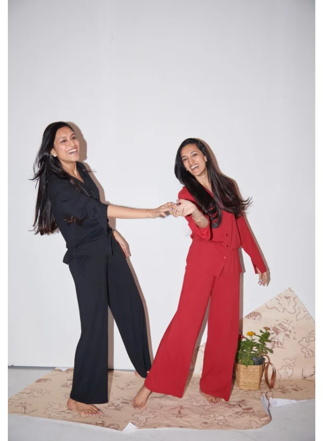 NeceSera Black Modal Button Down Pajama Set