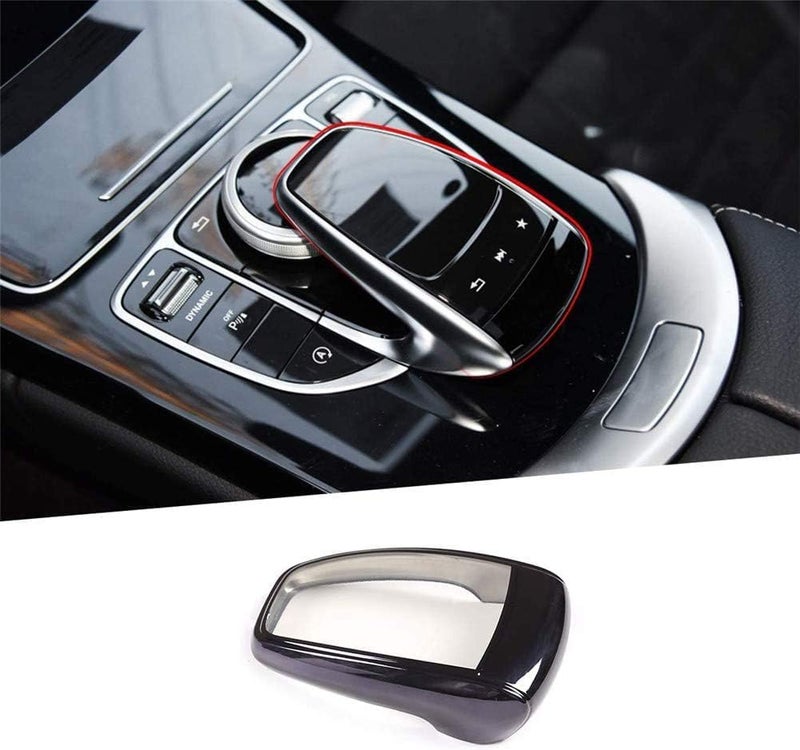 Compatible with Mercedes-Benz C W205 E G V GLC260 GLS 2015-2020 TPU Central Mouse Touch-pad Cover Stickers Trim (C 15-18, E 16-18, G V 2019, GLC 16-19, GLS 18-19,Black) - Image 1