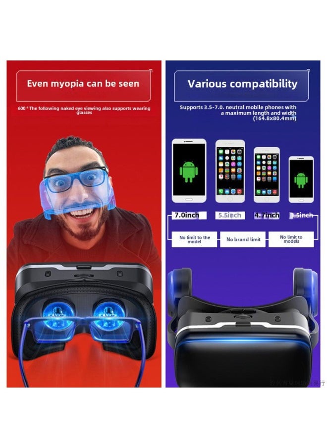 Generic Vr Glasses All-in-one 3d Glasses Virtual Reality Mobile Phone Dedicated Movie 4k Somatosensory Game Smart Ar Device-Color:Package 2 [blu-ray Eye Protection Science Fiction Edition]  - Image 3
