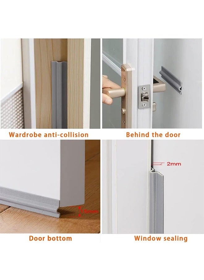 Generic Draft Stopper Sweep, Door Weatherproofing Stripping, Window Seal Strip Self-adhisive Soundproof Cuttable Weather Length 2M Grey  - Image 4