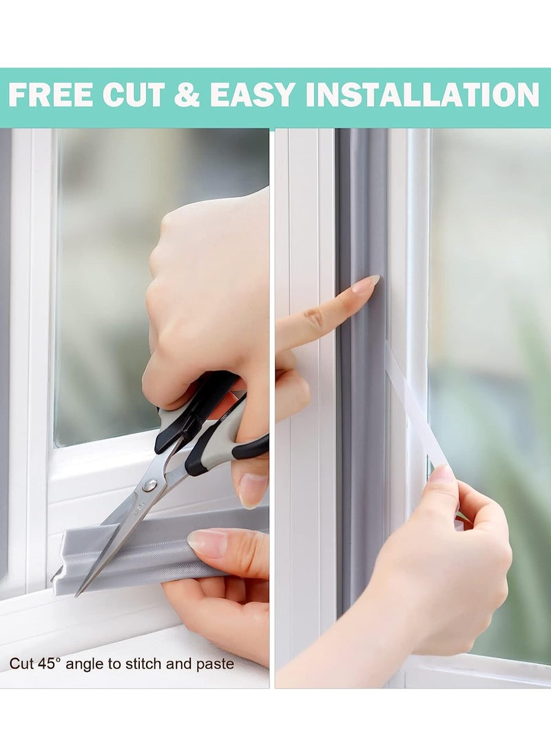 Generic Draft Stopper Sweep, Door Weatherproofing Stripping, Window Seal Strip Self-adhisive Soundproof Cuttable Weather Length 2M Grey  - Image 5